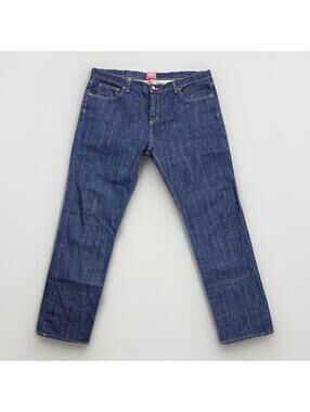(RFB2) OBEY Propaganda Mens Jeans 38x31 Slim Straight Dark Wash Cotton Button